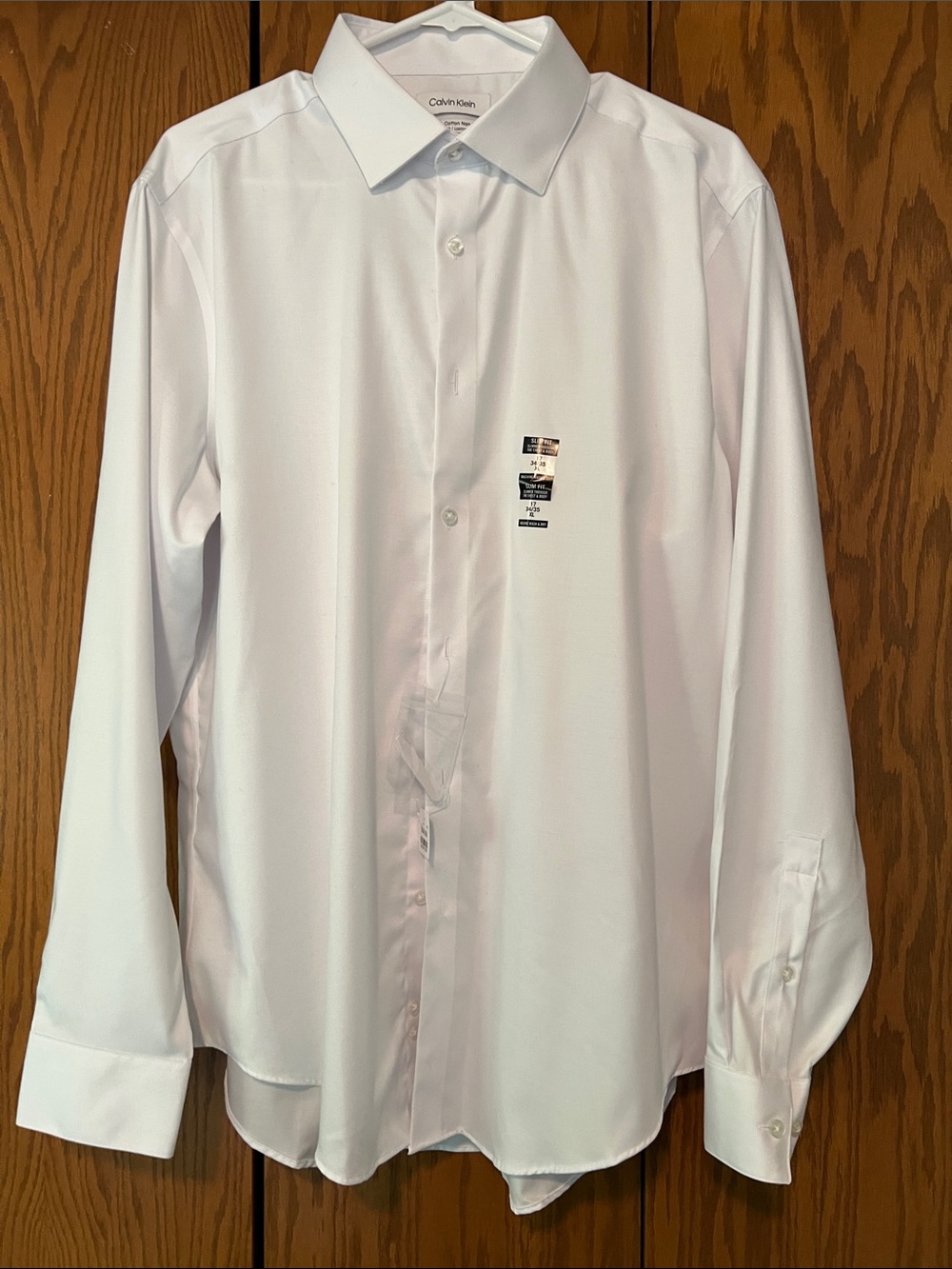 Calvin Klein Men's Classic White Long-Sleeve Dress Shirt